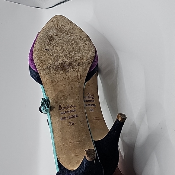 New Boden "Alice" Purple and Navy Tasselled Heels Size 39 - Picture 4 of 5